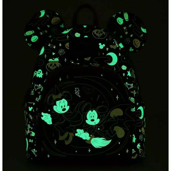 Loungefly Disney Mickey & Minnie Halloween Ears Glow-in-the-Dark Mini Backpack main image 9